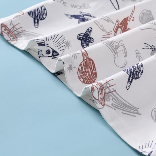 Kids Cotton Pajama Set Short Sleeve Top with Pants Toddler Boys Pjs Sleepwear 6