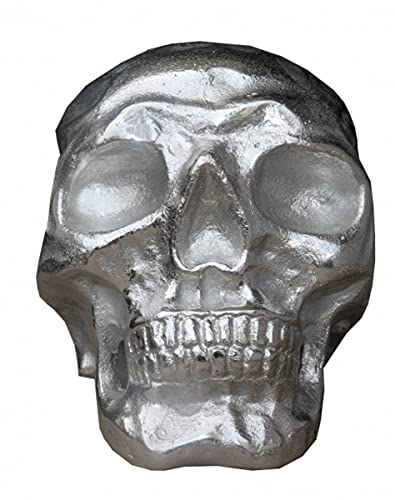 Crâne sculpture aluminium argenté pour rompre la monotonie déco - 2