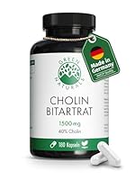 Cholin Bitartrat Kapseln – Hochdosiert: 1.500 mg Cholin aus natürlicher Fermentation – Für Leber & Fettstoffwechsel (EFSA)* – 180 Kapseln (3 Monate) – Premiumqualität aus Deutschland – Green Naturals®
