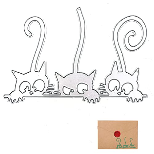 Metall Stanzstempel Schablone Diy Kätzchen Präge Messerform Kohlenstoffstahl Messerform Grußkarte Handwerk Stirbt Katze Diy Messerform Scrapbooking Prägekarten Crafts Hand Buch Album Produktion Cover