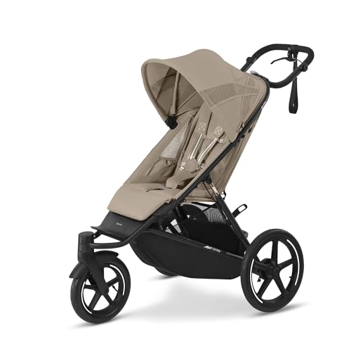 CYBEX Gold AVI SPIN Kinderwagen, Ab Geburt bis ca. 4 Jahre, Max. 111 cm und 22 kg, City-, All-Terrain-Kinderwagen, Almond Beige