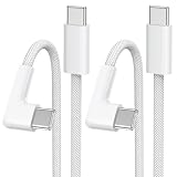 GIANAC 60W Cable USB C a USB C [2Pack 2M] 90 Grados Cable USB C PD Carga Rapida USB Tipo C Compatible con iPhone 17/16/15 Plus Pro MAX,Macbook Pro/Air,Galaxy S21+/S21,Google Pixel,iPad Pro 2021