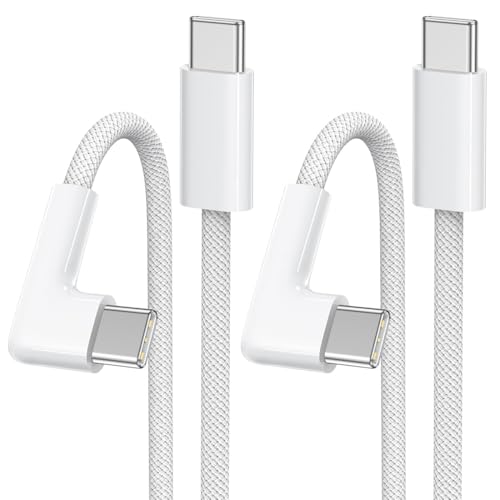 iPhone 17 16 15 Cable USB C [2Pack 1M] 60W Cable USB C a USB C 90 Grados PD Carga Rapida USB Tipo C Compatible con iPhone 17/16/15 Plus Pro MAX,Macbook Pro/Air,Galaxy S25/S24,Google Pixel,iPad Pro