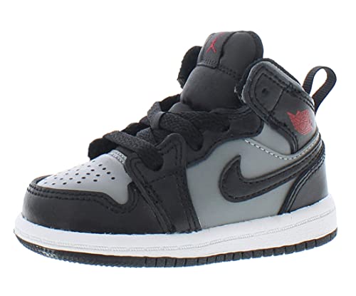 Toddler's Jordan 1 Mid Black/Gym Red-Particle Grey (640735 096) - 6