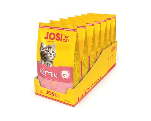 JosiCat Junior, Comida Seca Premium para Gatos en Crecimiento y Lactantes, 7 x 650 g, con Alto Contenido energético y valioso Aceite de salmón y vitaminas, Alimentado por Josera, 7 Unidades
