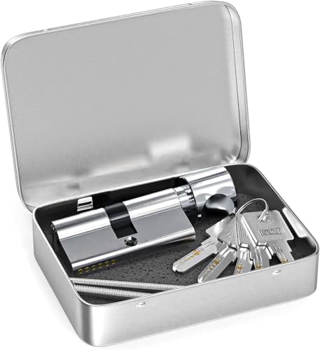 MANICAF Schließzylinder 30/35, Zylinderschloss mit Knauf, Türschloss Zylinder, Knaufzylinder 65mm, Sicherheitsschloss Haustür mit 5 Schlüssel