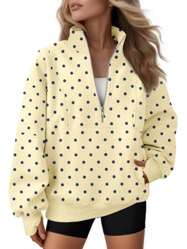 Image of AUTOMET Women's Quarter Zip Oversized Sweatshirt Fleece Mock Neck Pullover