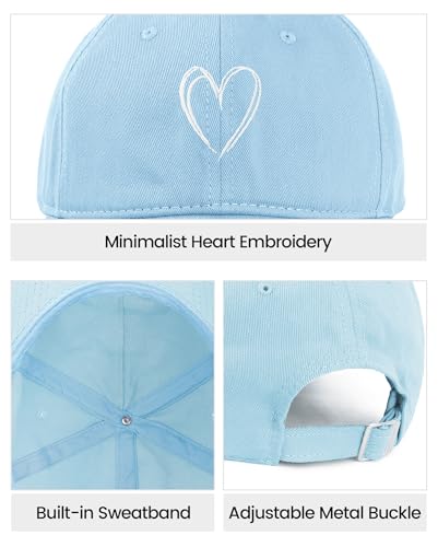 Image of American Trends Womens Baseball Caps Cute Heart Dad Hat, Adjustable Cotton Unisex Cap for Workout, Golf & Everyday Wear