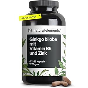 Natural Elements Ginkgo Biloba Jahresvorrat Kapseln