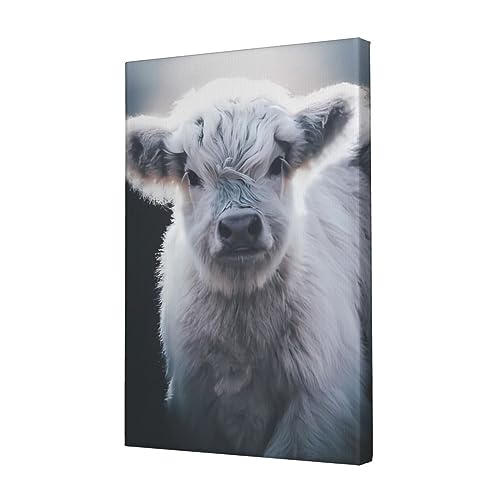 Toile murale cuisine vache grise pour déco de chambre zen