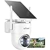ieGeek 2K Camera Surveillance WiFi Exterieure sans Fil Solaire avec Panneau Solaire Amovible，360° Panoramique PTZ, Vision Nocturne Couleur, Détection Humaine PIR，Sirène，S5