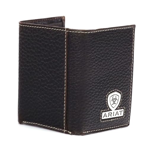 ARIAT Trifold Shield Logo Concho Brown Rowdy Wallet2