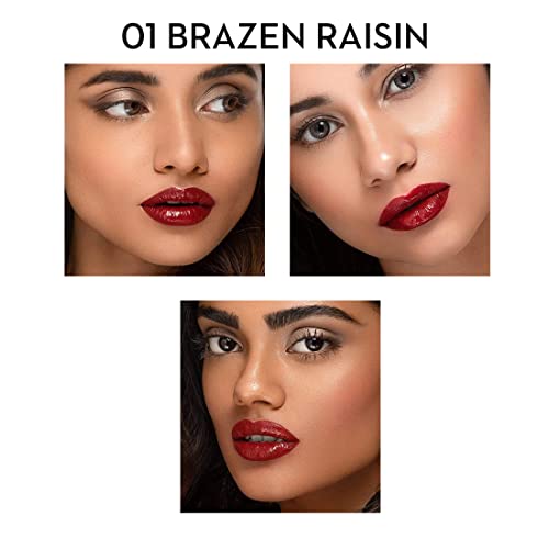 Image of SUGAR Cosmetics - Smudge Me Not - Lip Duo - 01 Brazen Raisin (Burgundy) - 3.5 ml - 2-in-1 Duo Liquid Lipstick with Matte Finish and Moisturizing Gloss