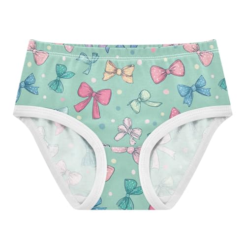 Wusikd Colorful Bows Green Girls' Underwear Cotton Girls Briefs Soft Toddler Underwear 2T