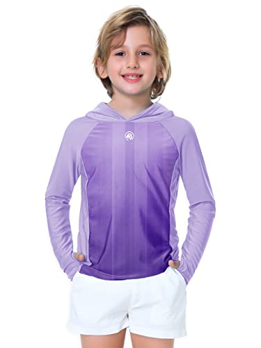 Image of AOBUTE Unisex Kids Long Sleeve Hoodie Rash Guard Boys UPF 50+ Swim Top with Thumb Hole 3-12 Years