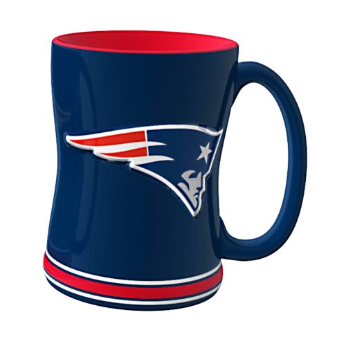 NFL New England Patriots Sculpted Relief Mug 14-ounce Navy Blue