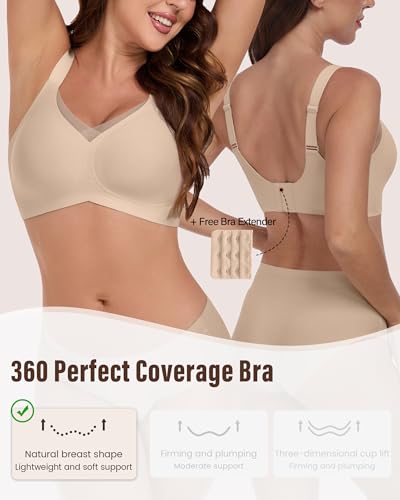 Comfortable Seamless Bras for Women Wireless Push Up Soft Support Full Coverage No Underwire Everyday Bra4