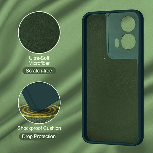Image of SBMS Silicone Back Cover Case for Motorola Moto G34 5G / Moto G45 5G | Soft Micro-Fibre Lining Inside | Camera Protection Bump | Shockproof Back Cover Case for Moto G34 /G45 5G (Green)