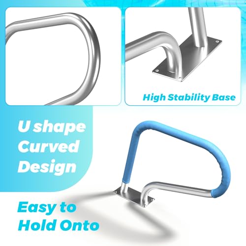 WIMART 30"x22" 304 Stainless Steel Pool Handrail w/Grip Cover (385 lbs) by WIMART - Image 4