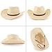 Adjustable Straw Cowboy Hat for Men Women, Western Cowgirl Hat Large Shapeable Wide Brim Sun Hat with Detachable Chin Strap