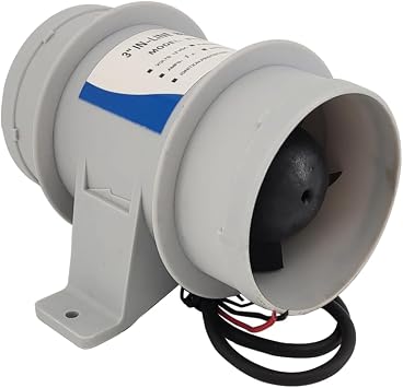 ISURE MARINE 3 inch Inline Blower,12V Silent Blower Marine Bilge Air Blower for Air Circulation in Ducting, Vents