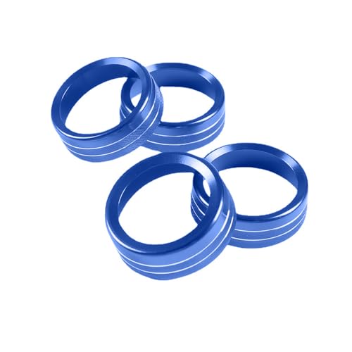 Image of Aluminum Alloy AC Knob Covers Kit for Toyota Tacoma 2016-2023 (4pcs Blue) - HVAC Control Button Covers, Metal Air Conditioner Dial Covers, Durable Interior Upgrade Accessories