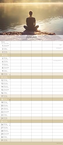 Alpha Edition - Zen 2026 – Calendario familiar 19,5x45 cm – 5 columnas para citas – Planificador de pared con festivos (DE/AT/CH) – 4 idiomas – Con fotografías naturales – Mucho espacio para - imagen 3