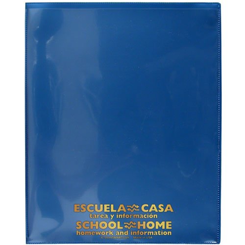 StoreSMART® - School/Home Folders - Metallic Blue - 10-Pack - Archival Durable Plastic - English/Spanish - Homework and Information - Made in U.S.A - SH900SVSP-MB10