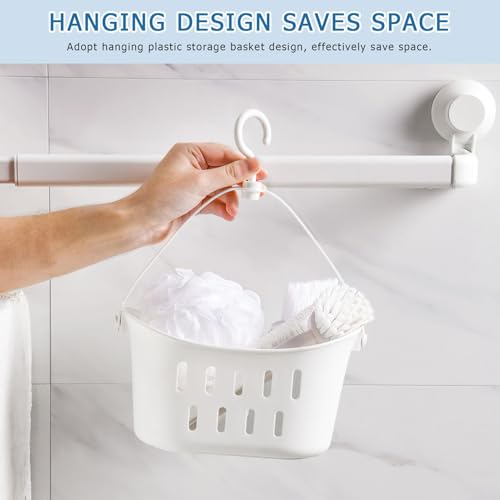 Ceprznvey Shower Basket, Soap Dish, Wall-Mounted Fruit Basket with Hook – vue 4