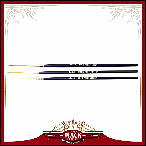Set Of 3 Size 0-2 Series 444 The Virus Scrolling Script Pinstriping Brush With Specially Blended Golden Taklon #TOP5