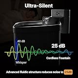 Veehoo Wireless Cat Water Fountain for Drinking, 2.5L Battery Operated Cat Fountain with Stainless Steel Tray Motion Sensor, Cordless Quiet Drinking Fountains for Cats Rechargeable with 6pcs Filters - Image 6