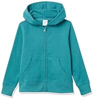 Amazon Essentials Mädchen Fleece-Kapuzenpullover mit Reißverschluss, Grünblau, 10 Jahre