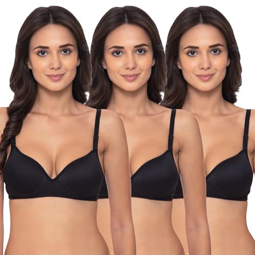 Image of Komli - Heavily Padded Push-Up Bra - Cotton Rich - Balconette - 3 /4th Coverage, Seamless, Wireless, Multiway Straps - T-Shirt Bra