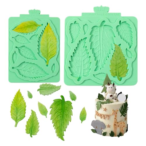 KALAIEN Leaf Molds Silicone,Leaves Chocolate Fondant Molds Set of 2