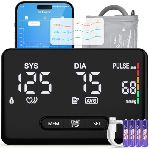ZOETOUCH Smart Bluetooth Blood Pressure Monitor for Home Use, Clinically Accurate, Upper Arm Digital...