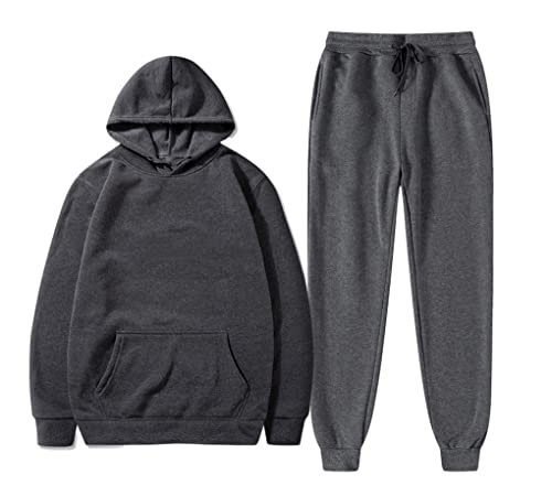 Sweat à capuche et pantalon de sport XL ensemble de survêtement gris foncé mixte