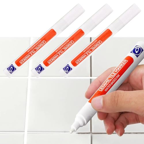 Fliesen-Stift, Fugenmarker, Fugen Reparatur Stift, Wasserdicht Erneuern Reparatur Marker Fugenstift, Fugenfüller Stift für Reparatur von Fliese Wand Boden Badezimmer und Küche(Vor Gebrauch schütteln)