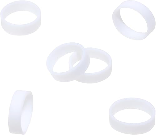 100 bridas de silicona blanca de 0.62 pulgadas de diámetro, bandas elásticas planas de goma, suministros de anillos de goma reutilizables, bandas de