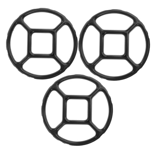 TOYANDONA 3 pièces Support Antidérapant pour Cuisinière à Gaz Accessoires Wok et Casseroles Anneau de Pot Revêtement Noir Répartition Uniforme Chaleur Base Stable pour Cuisson Polyvalente