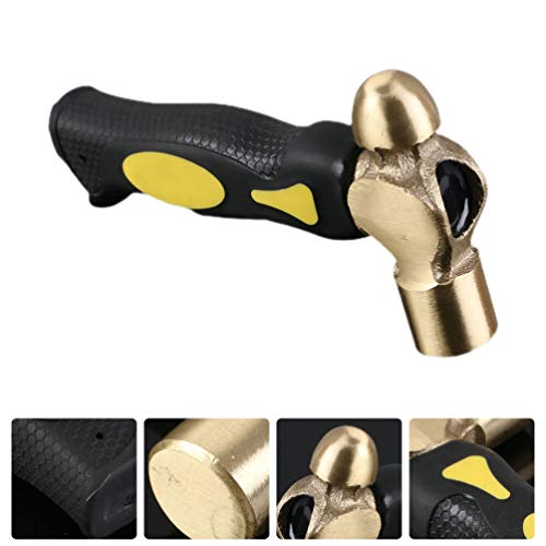 DOITOOL Martelo de metal de latão para estampagem com cabeça de martelo plana, cabo curto para fazer