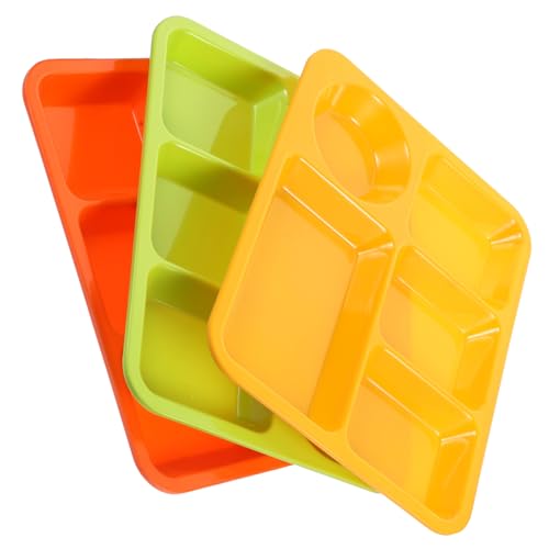 GETAJGHSD 3個 防?加厚プラスチック仕切り皿 滑らか縁で 食洗機対応 実用的な家用テーブルウェア フルーツやステーキ盛り付 ランダムカラー