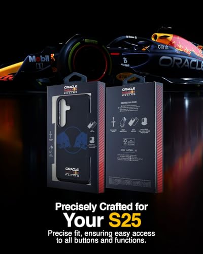 Image of CG MOBILE REDBULL Racing [Official Licensed] IML & Transparent PC Case with Magnetic System & Two Bulls Logo Protective Case /Cover Designed for Galaxy S25 - Navy