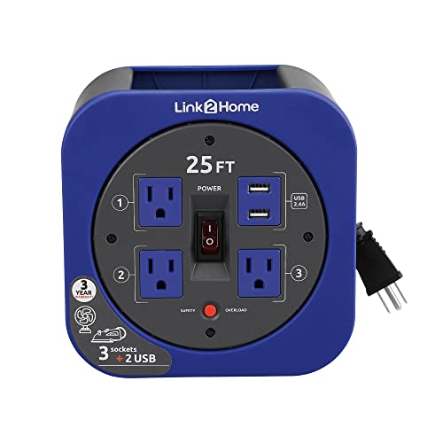 Link2Home 4 Reel and USB 25ft Cable Blue