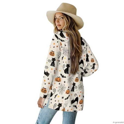 Image of Cardigan Sweaters for Women Long Sleeve Cardigan Soft Drape Open Front Fall Dusters V-Neck Jackets Dressy Loose Coat
