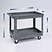 Lakeside 2523 Deep Well Utility Cart, Plastic, 2 Shelves, 500 lb. Capacity, Gray