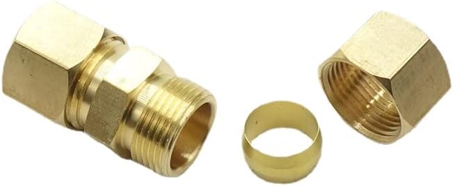 10 Pcs Brass Compression Fitting 1/2" Tube OD x 1/2" OD Union Connector