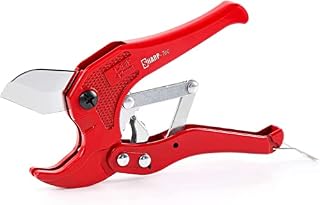 Sharp-tec PVC Tube Cutter 3-42mm, Durable Pipe Slice One-Hand Operated, Red