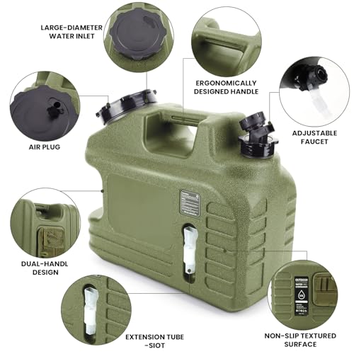 3.5 Gallon Camping Water Container with Spigot/Tool Bag, Camping Water Container BPA Free Water Storage with Spigot No Leakage Portable Emergency Water Tank,Multifunction Water Storage - Image 4