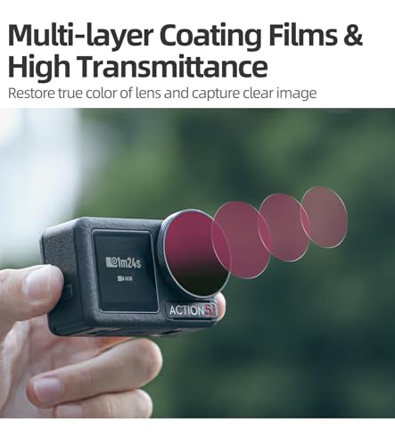 Zestaw filtrów obiektywu do aparatu DJI Action 5 Pro Action 4 Action 3 zestaw filtrów ND polaryzacyjny filtr HD o neutralnej gęstości osłona obiektywu (CPL+ND8+ND16+ND32)