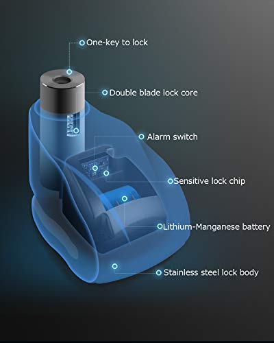 Oasser Motorcycle Disc Brake Lock 120Db Alarm Disc Lock, Stainless Steel Lock Large Capacity Battery Intelligent On/Off Alarm Function For Motorcycle Bike Scooters(Gray) #TOP5